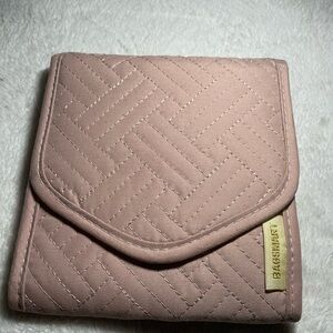 Bagsmart Blush Quilted Compact Jewelry Travel Case